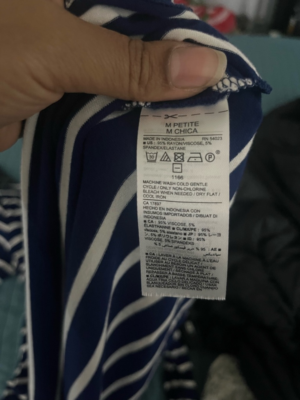 Old Navy Striped Navy and White Long Sleeve Swing Dress - Picture 5 of 6